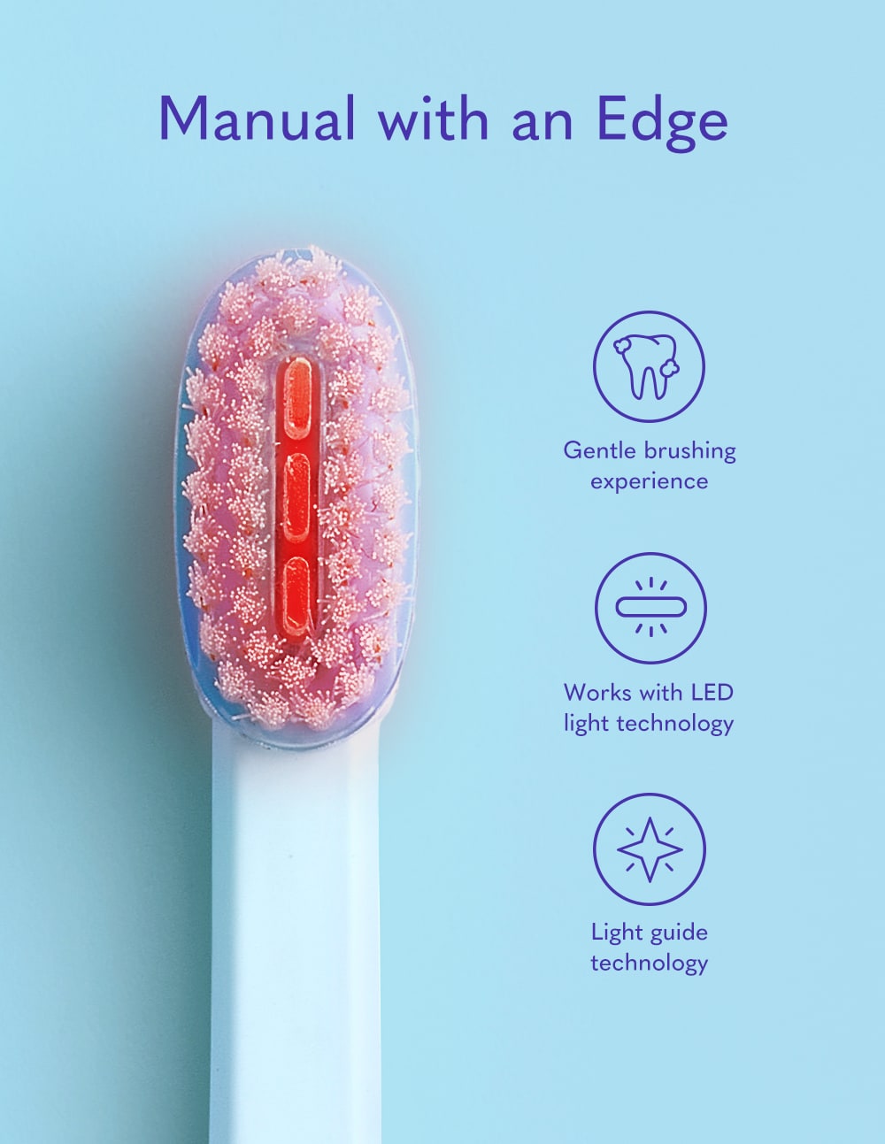 TriBeam Edge™ LED Manual Toothbrush Replacement Brush Heads (Set of 3)