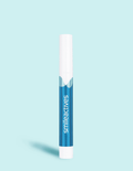 Blue and white smileactives whitening pen on a blue background